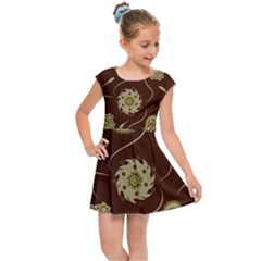 Floral Pattern Paisley Style  Kids  Cap Sleeve Dress by Eskimos