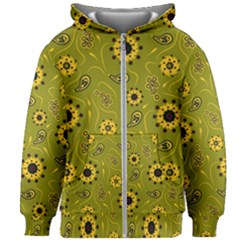 Floral Pattern Paisley Style  Kids  Zipper Hoodie Without Drawstring by Eskimos