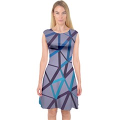 3d Lovely Geo Lines 2 Capsleeve Midi Dress by Uniqued