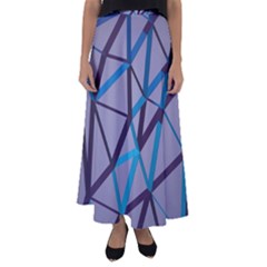 3d Lovely Geo Lines 2 Flared Maxi Skirt by Uniqued