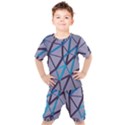 3d Lovely Geo Lines 2 Kids  Tee and Shorts Set View1