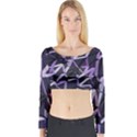 3d Lovely Geo Lines Vi Long Sleeve Crop Top View1