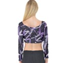 3d Lovely Geo Lines Vi Long Sleeve Crop Top View2