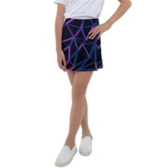 3d Lovely Geo Lines  V Kids  Tennis Skirt by Uniqued