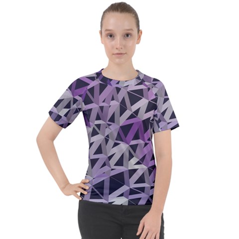 3d Lovely Geo Lines  Iv Women s Sport Raglan Tee by Uniqued