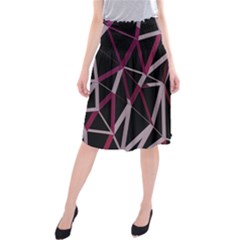 3d Lovely Geo Lines Iii Midi Beach Skirt by Uniqued