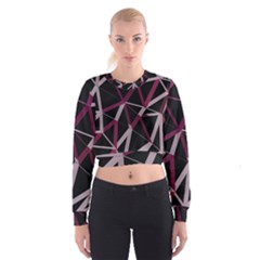 3d Lovely Geo Lines Iii Cropped Sweatshirt by Uniqued