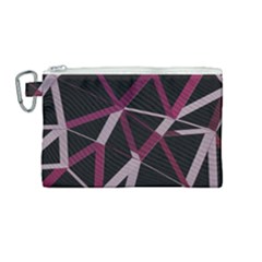 3d Lovely Geo Lines Iii Canvas Cosmetic Bag (medium) by Uniqued