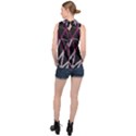 3d Lovely Geo Lines Iii High Neck Satin Top View2