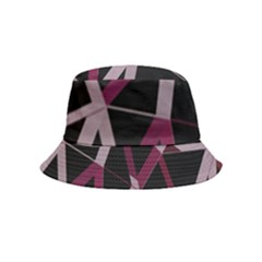 3d Lovely Geo Lines Iii Inside Out Bucket Hat (kids) by Uniqued