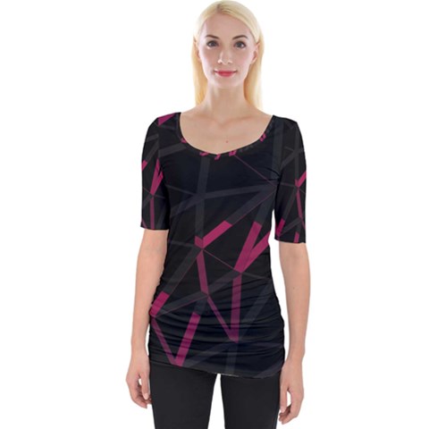 3d Lovely Geo Lines Viii Wide Neckline Tee by Uniqued