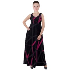 3d Lovely Geo Lines Viii Empire Waist Velour Maxi Dress by Uniqued