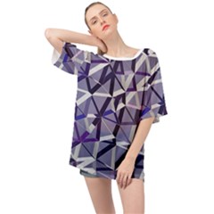 3d Lovely Geo Lines Ix Oversized Chiffon Top by Uniqued