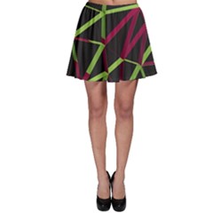 3d Lovely Geo Lines X Skater Skirt by Uniqued