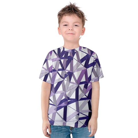 3d Lovely Geo Lines X Kids  Cotton Tee by Uniqued