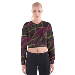 3d Lovely Geo Lines Xi Cropped Sweatshirt by Uniqued