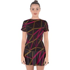 3d Lovely Geo Lines Xi Drop Hem Mini Chiffon Dress by Uniqued