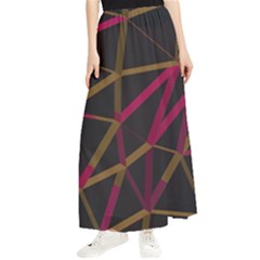 3d Lovely Geo Lines Xi Maxi Chiffon Skirt by Uniqued