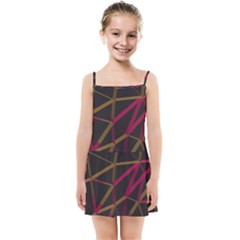 3d Lovely Geo Lines Xi Kids  Summer Sun Dress by Uniqued