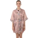 Flower peach blossom Half Sleeve Satin Kimono  View1