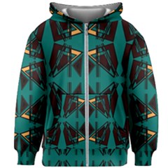 Abstract Geometric Design    Kids  Zipper Hoodie Without Drawstring by Eskimos