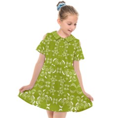 Floral Folk Damask Pattern  Kids  Short Sleeve Shirt Dress by Eskimos