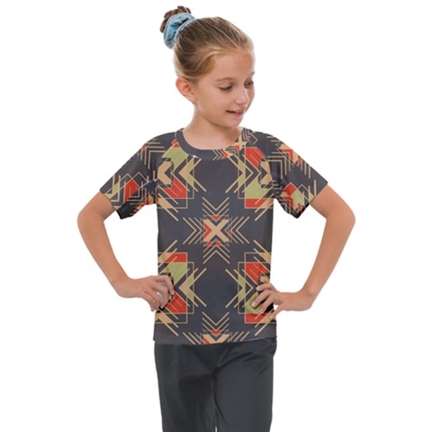 Abstract Geometric Design    Kids  Mesh Piece Tee by Eskimos