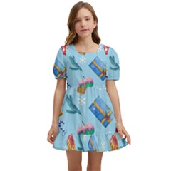 New Year Elements Kids  Short Sleeve Dolly Dress by SychEva