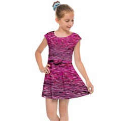 Pink  Waves Flow Series 1 Kids  Cap Sleeve Dress by DimitriosArt