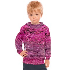 Pink  Waves Flow Series 1 Kids  Hooded Pullover by DimitriosArt