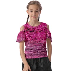 Pink  Waves Flow Series 1 Kids  Butterfly Cutout Tee by DimitriosArt