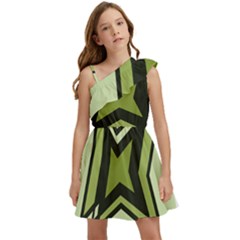 Abstract Pattern Geometric Backgrounds   Kids  One Shoulder Party Dress by Eskimos