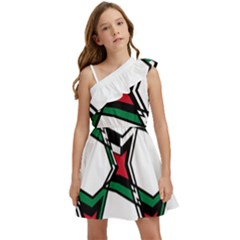 Abstract Pattern Geometric Backgrounds   Kids  One Shoulder Party Dress by Eskimos