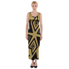 Abstract Pattern Geometric Backgrounds   Fitted Maxi Dress by Eskimos