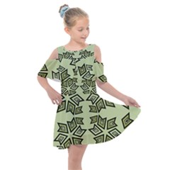 Abstract Pattern Geometric Backgrounds   Kids  Shoulder Cutout Chiffon Dress by Eskimos