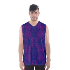 Floral Folk Damask Pattern Fantasy Flowers  Men s Basketball Tank Top by Eskimos