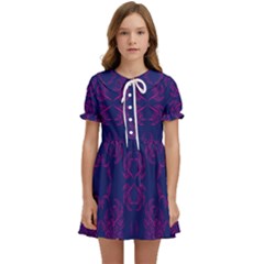 Floral Folk Damask Pattern Fantasy Flowers  Kids  Sweet Collar Dress by Eskimos