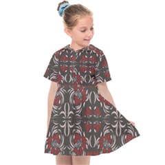 Floral Folk Damask Pattern Fantasy Flowers Floral Geometric Fantasy Kids  Sailor Dress by Eskimos