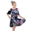 Watercolor Girl Kids  Shoulder Cutout Chiffon Dress View1