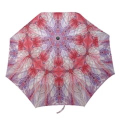 Red Repeats Folding Umbrellas by kaleidomarblingart