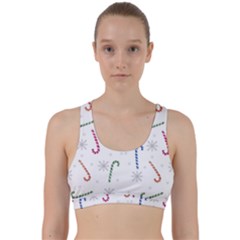 Christmas Candy Canes Back Weave Sports Bra by SychEva