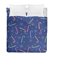 Christmas Candy Canes Duvet Cover Double Side (full/ Double Size) by SychEva