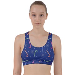 Christmas Candy Canes Back Weave Sports Bra by SychEva