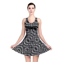 Black And White Abstract Tribal Print Reversible Skater Dress by dflcprintsclothing