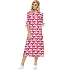 Digitalart Bow Sleeve Chiffon Midi Dress by Sparkle