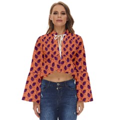 Leafs Boho Long Bell Sleeve Top by Sparkle