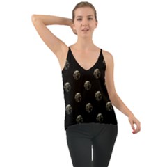 Creepy Head Sculpture With Respirator Motif Pattern Chiffon Cami by dflcprintsclothing