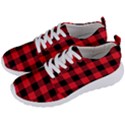 Black and Red Buffalo Check Plaid, 90s black red checkered, Red and black Men s Lightweight Sports Shoes View2