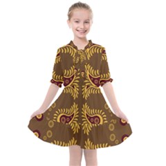 Floral Pattern Paisley Style Paisley Print  Doodle Background Kids  All Frills Chiffon Dress by Eskimos