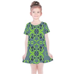 Floral Folk Damask Pattern  Kids  Simple Cotton Dress by Eskimos